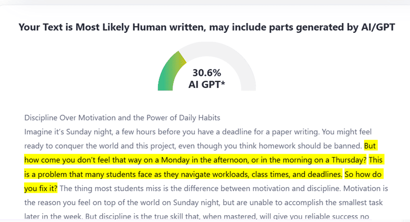 Results for human text 8