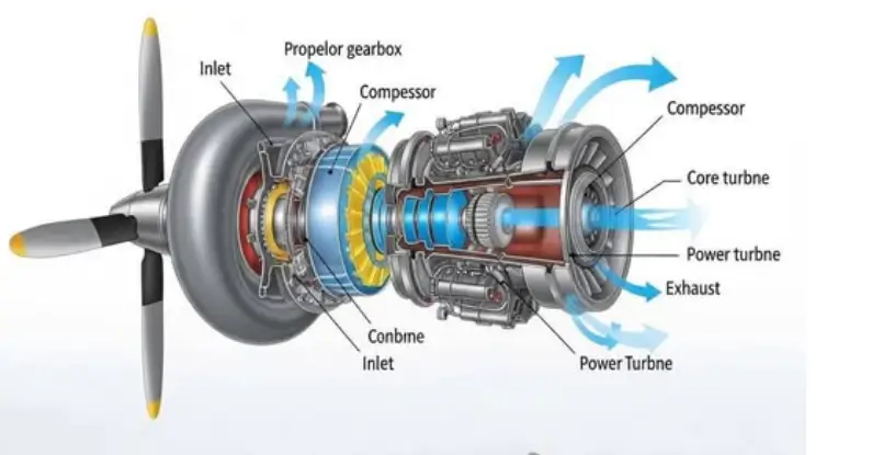 Diagram of a Turboprop Engine